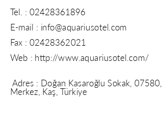 Aquarius Hotel iletiim bilgileri
